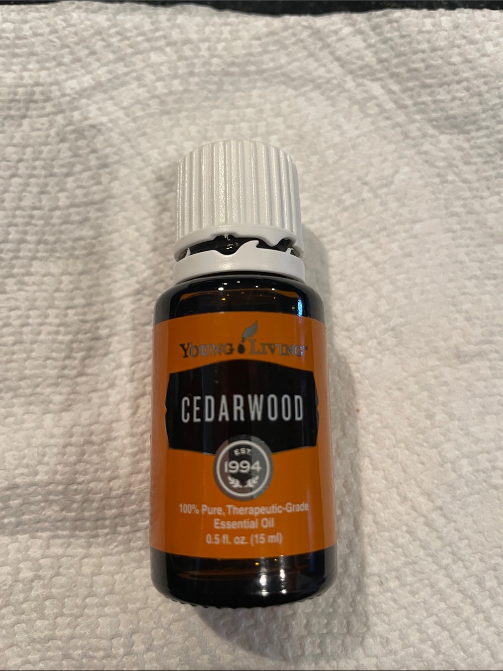 Young Living Cedarwood Essential Oil - Amber & White 15ml - opened